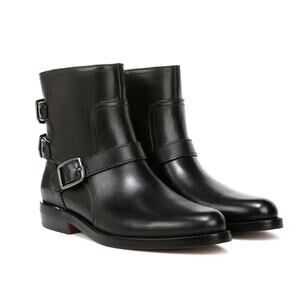 Franco Sarto Prina Women Moto Boot Size 7.5 Black Leather Biker Short Bootie New